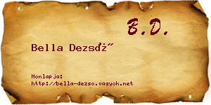 Bella Dezső névjegykártya